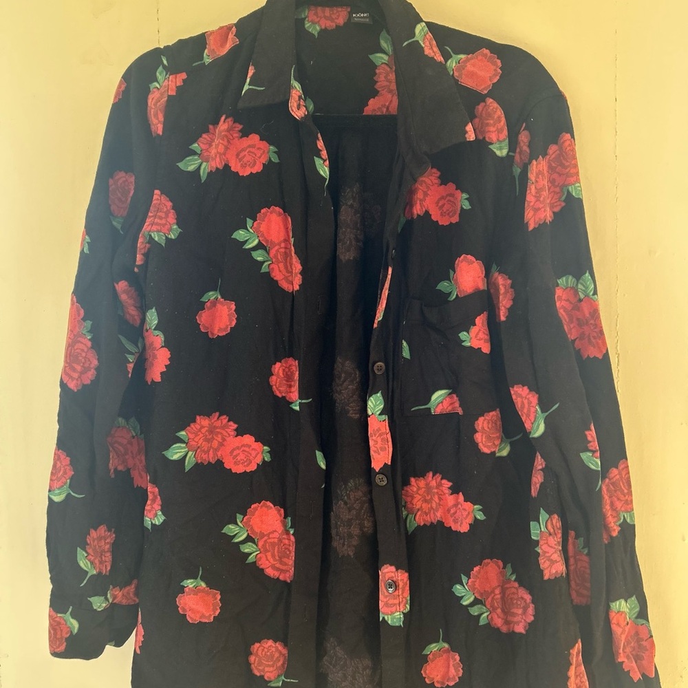Floral Black Blouse